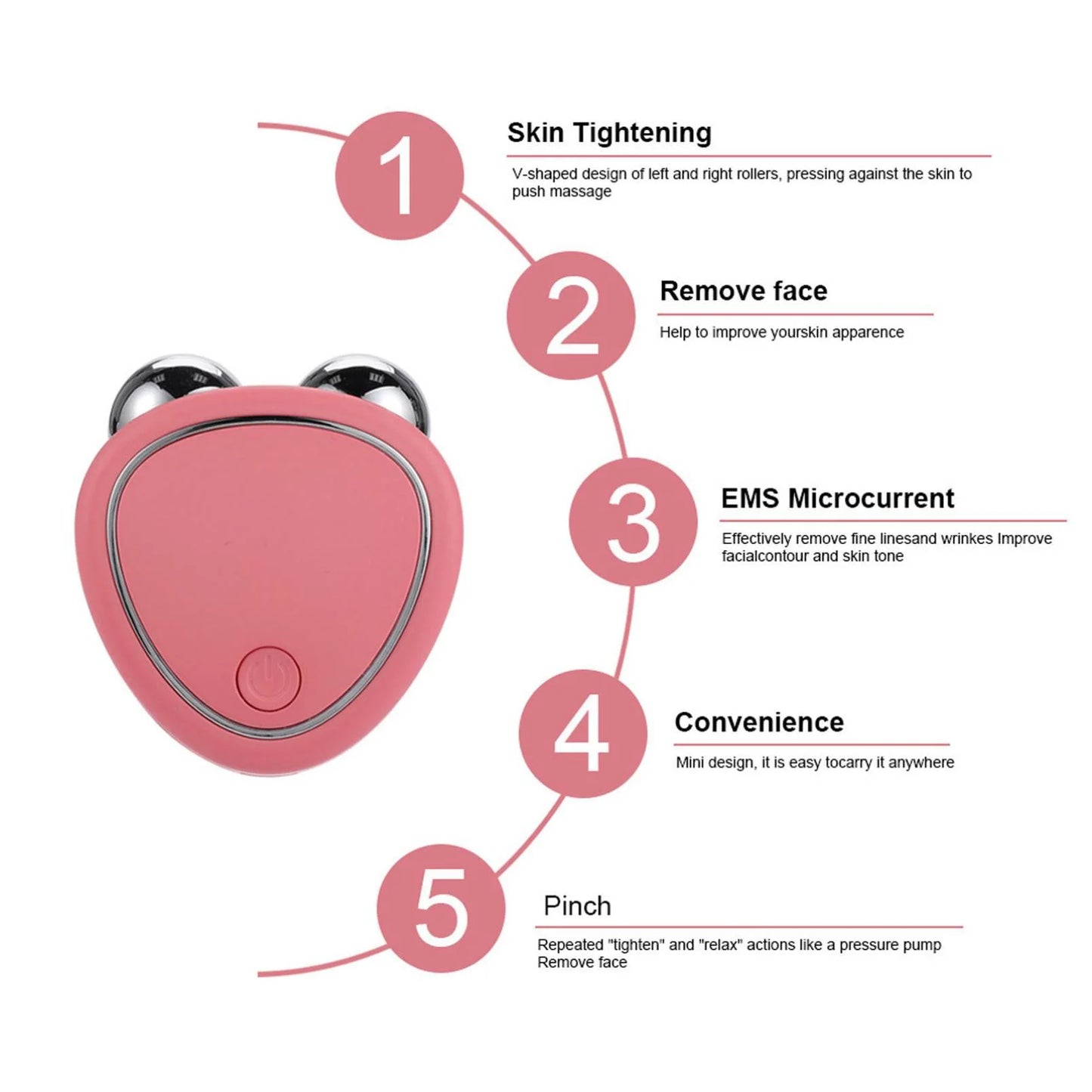 Microcurrent Facial Device, Mini Microcurrent Face Lift Device, Face Lift Toning/Sculpting/Firming Tool, Anti-Ageing, Skin Tightening and Rejuvenation