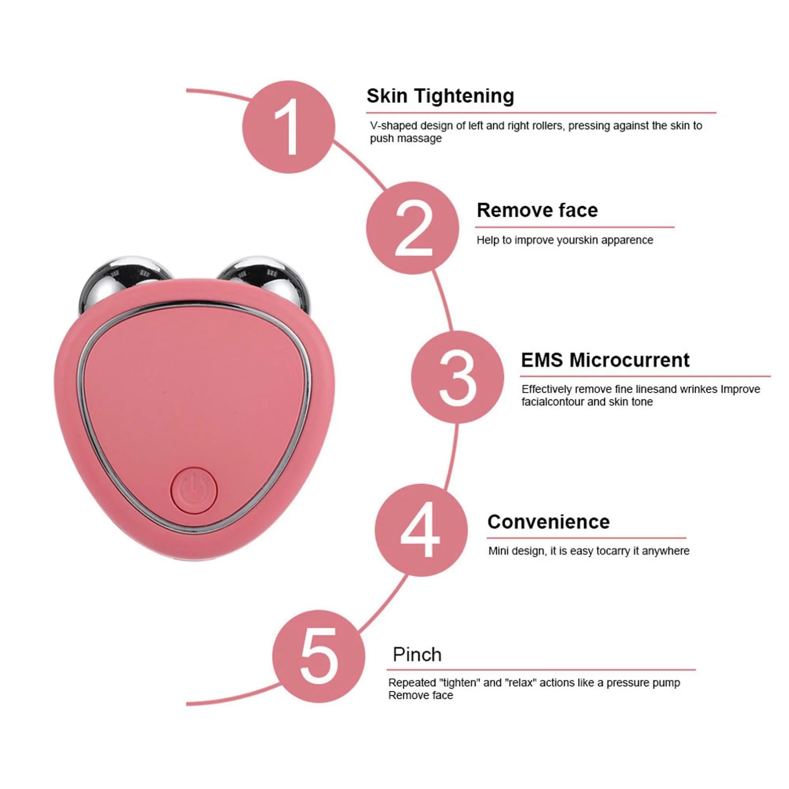 Microcurrent Facial Device, Mini Microcurrent Face Lift Device, Face Lift Toning/Sculpting/Firming Tool, Anti-Ageing, Skin Tightening and Rejuvenation