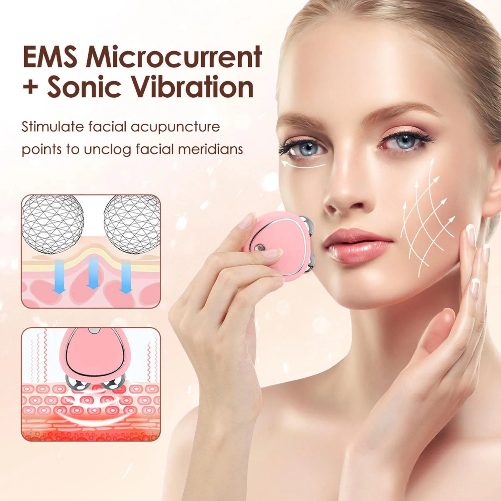 Microcurrent Facial Device, Mini Microcurrent Face Lift Device, Face Lift Toning/Sculpting/Firming Tool, Anti-Ageing, Skin Tightening and Rejuvenation